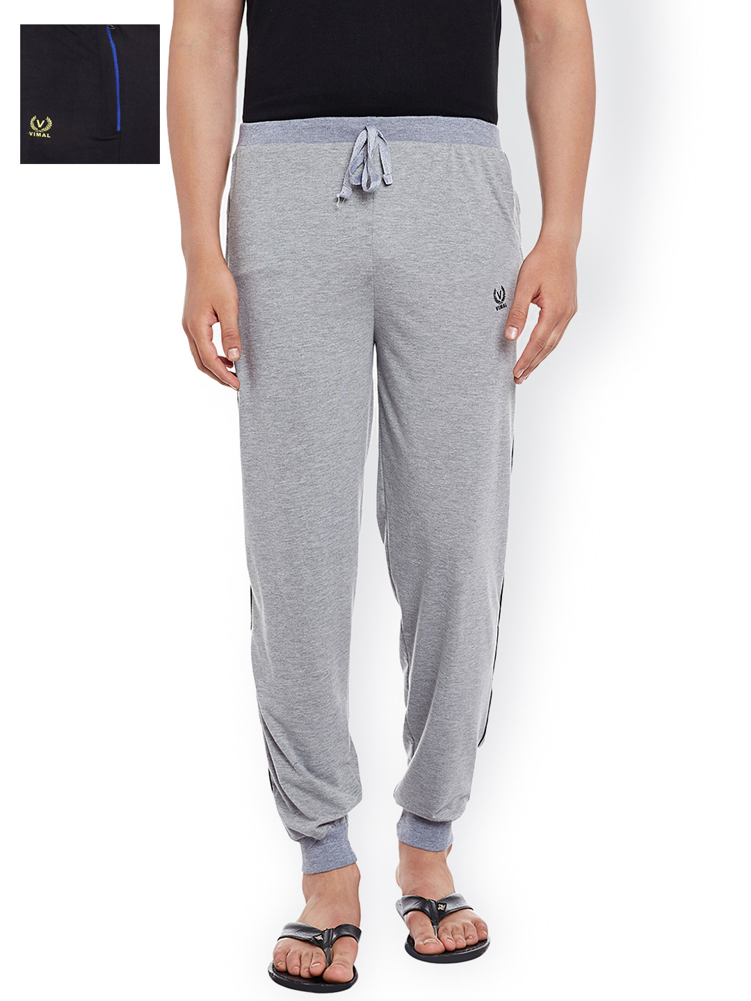 

VIMAL Pack of 2 Lounge Pants D8MD9BTURQ, Grey melange