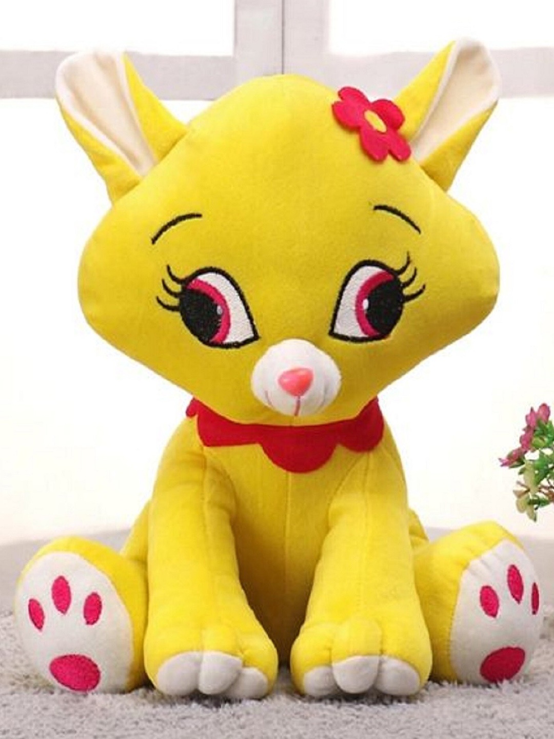 

Frantic Cat Huggable Lovable Non-Toxic Soft Toy, Yellow