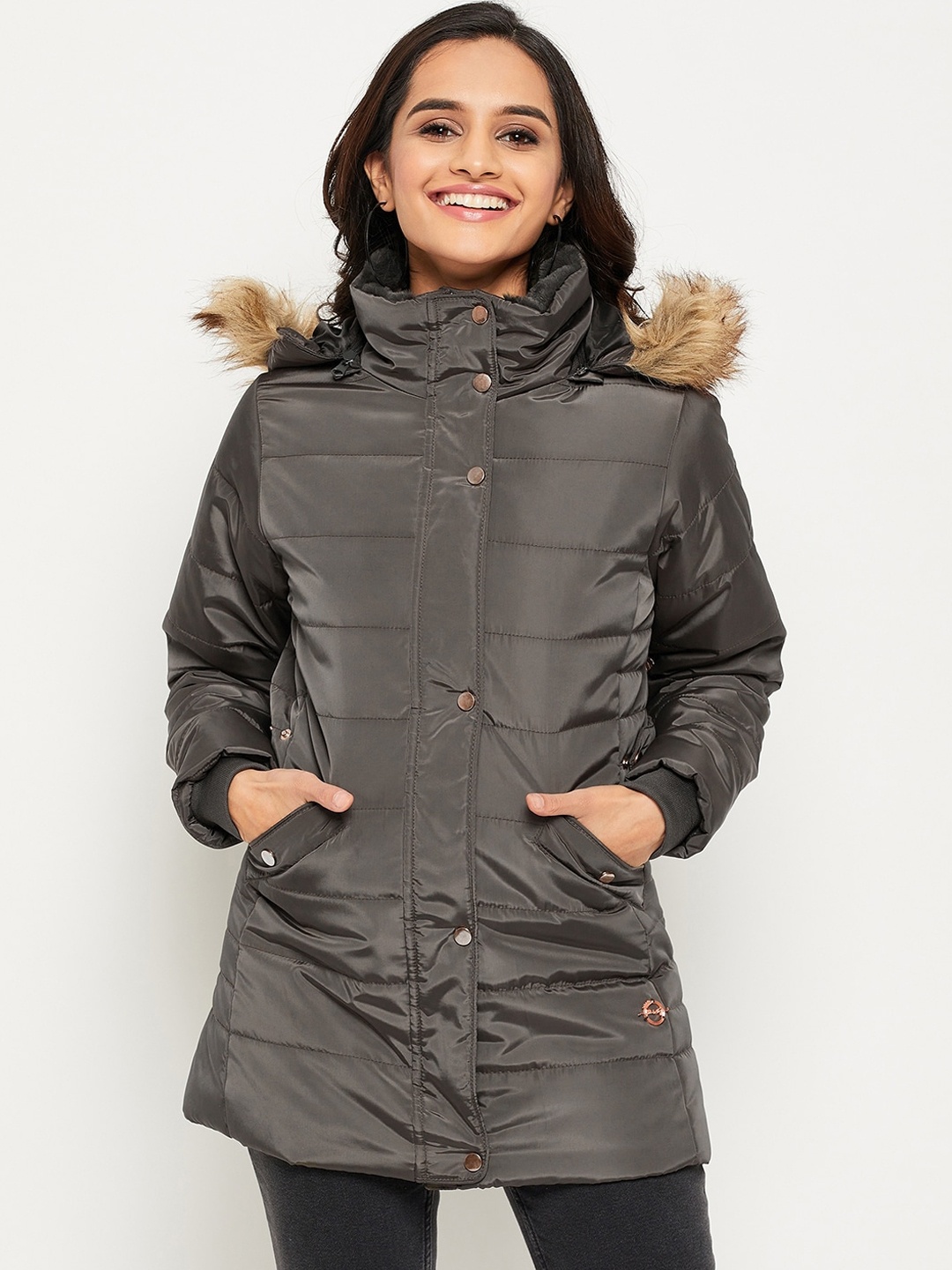 

Duke Women Hooded Longline Parka Jacket, Green