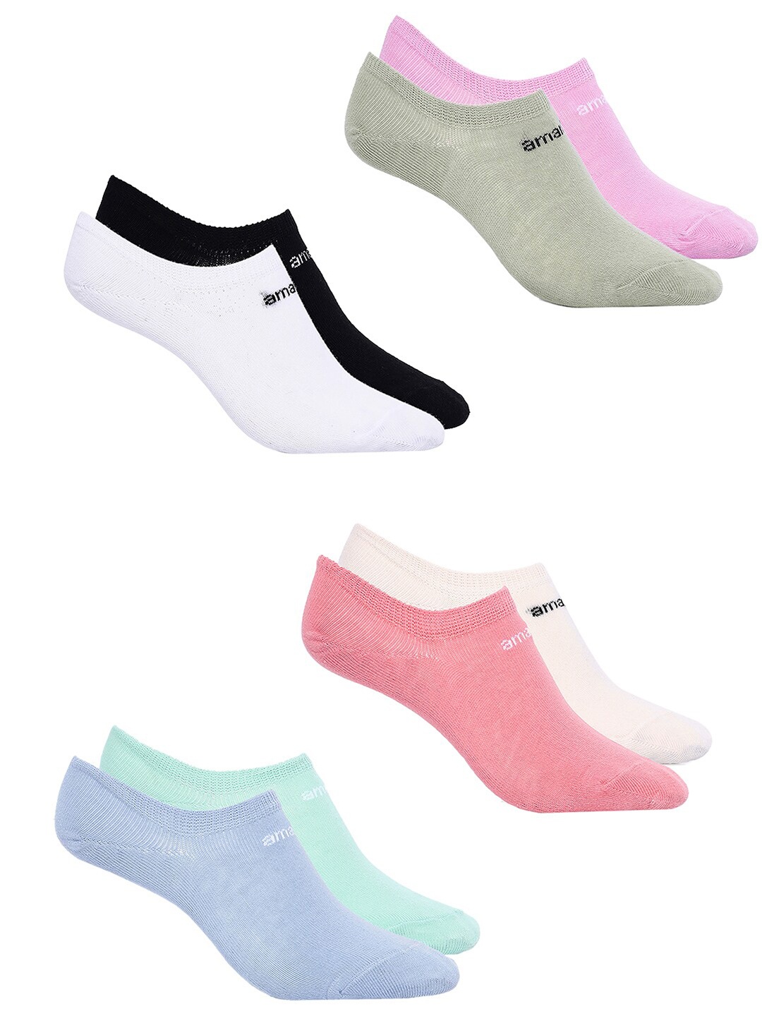 

Amante Women Pack Of 8 Cotton Snug Fit Low Cut Socks, Blue