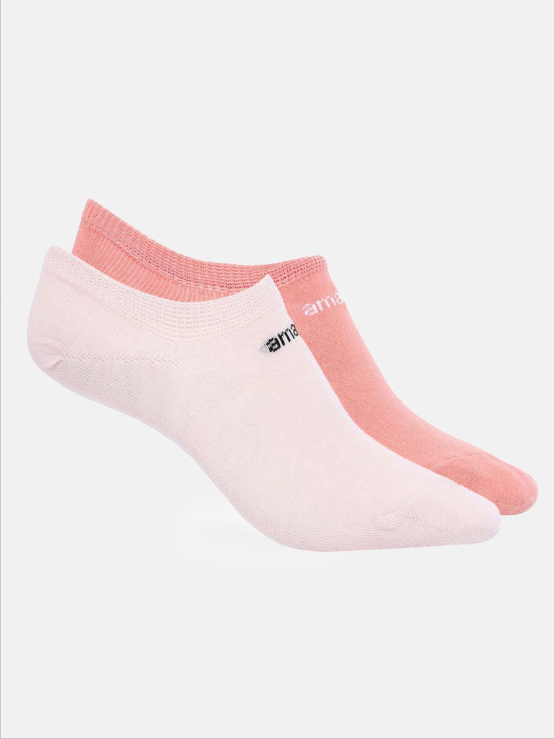 

Amante Women Pack Of 2 Cotton Snug-Fit Low Cut Shoe Liners Socks, Coral
