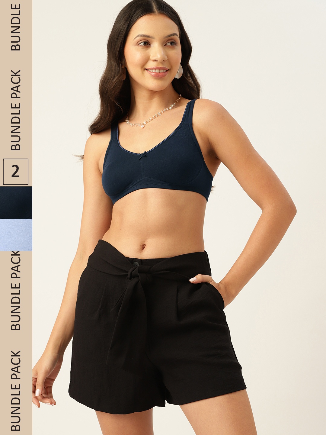 

DressBerry Pack of 2 Solid Everyday Bra, Blue