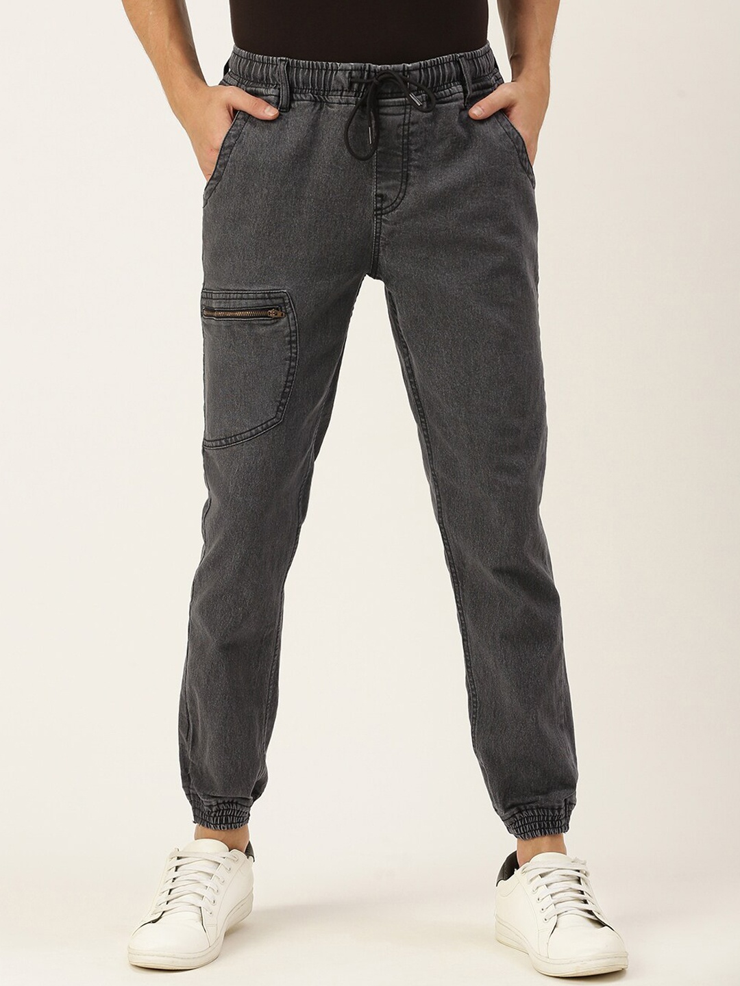 

IVOC Men Comfort Slim Fit Stretchable Jogger Jeans, Charcoal