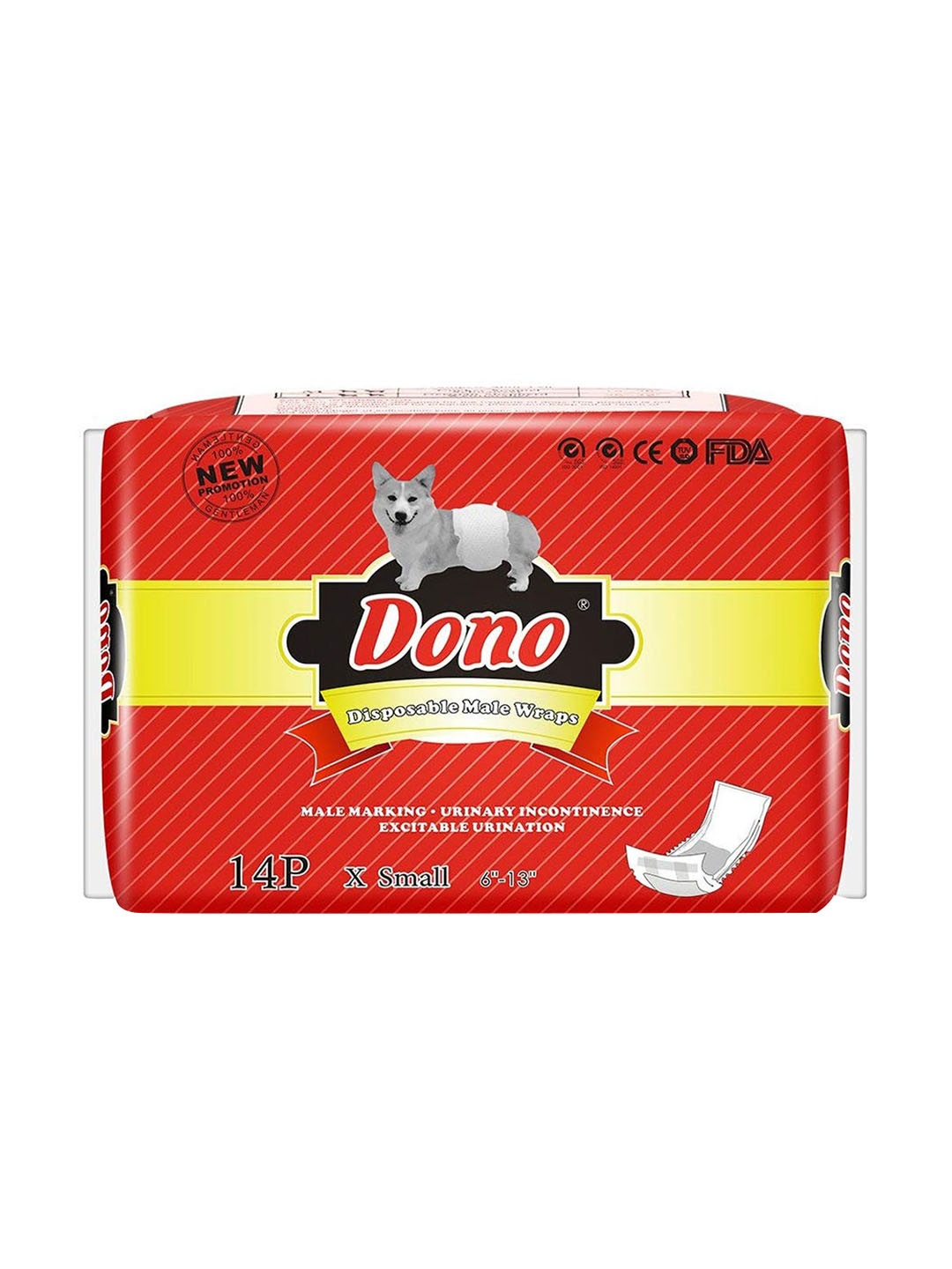 

Emily pets Set Of 14 Printed Disposable Dog Diapers, White