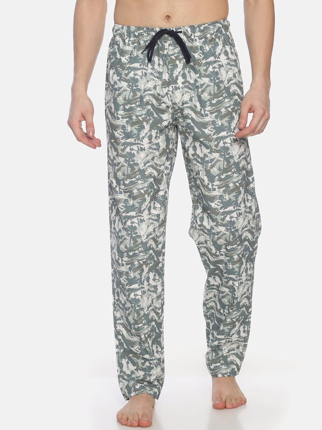

Bene Kleed Men Printed Anti Bacterial Pure Cotton Lounge Pant, Grey