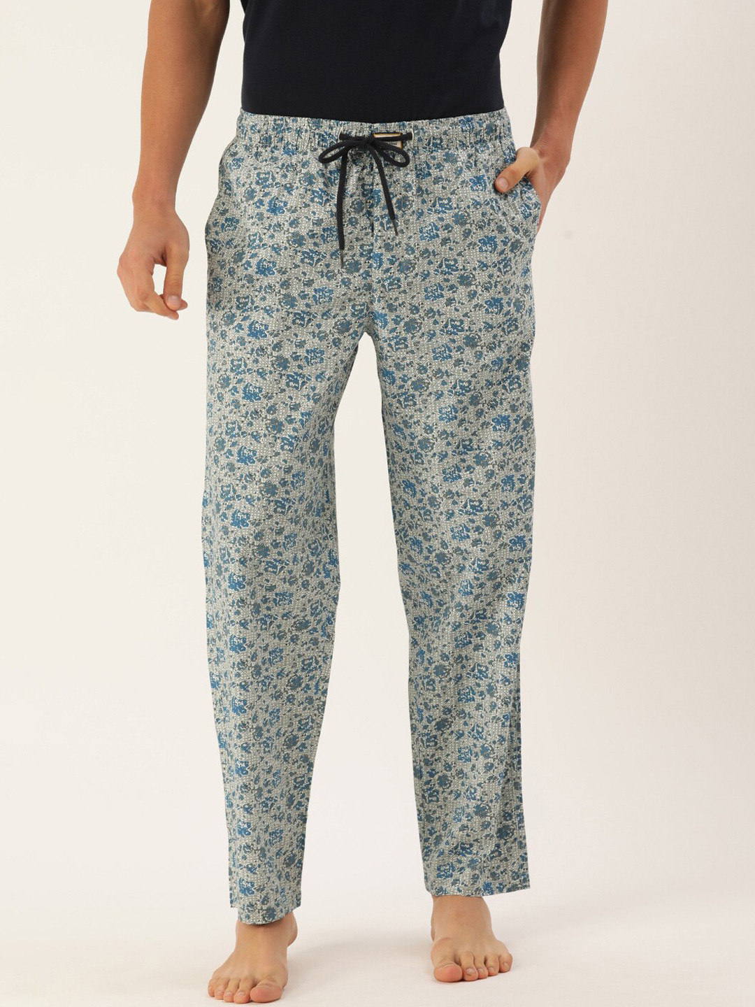 

Bene Kleed Men Printed Pure Cotton Lounge Pant, Grey