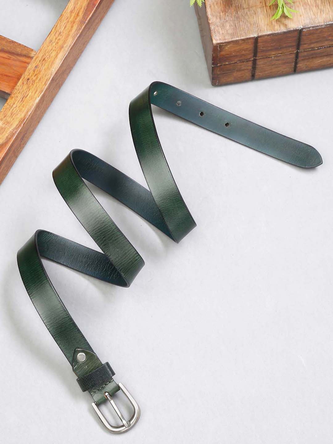

LOUIS STITCH Men Premium Leather Casual Belt, Green