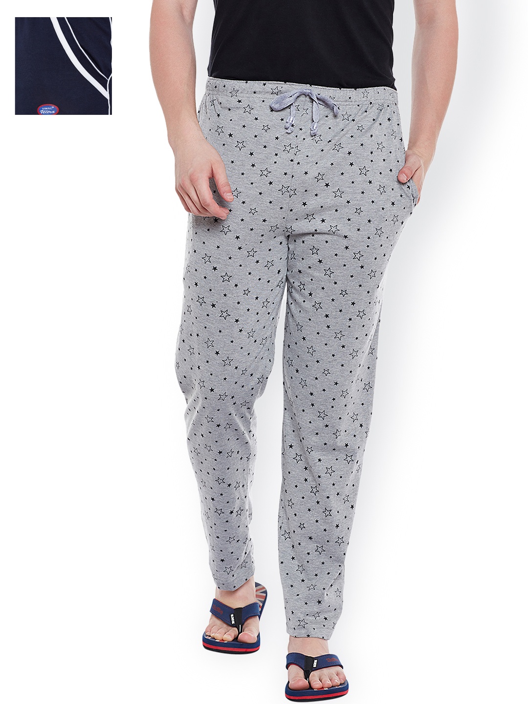 

VIMAL Pack of 2 Lounge Pants D1PR1M_D5N_02, Grey melange
