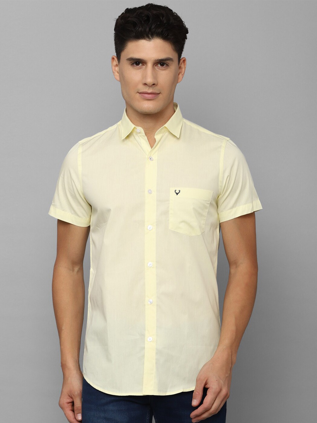 

Allen Solly Men Slim Fit Casual Cotton Shirt, Yellow