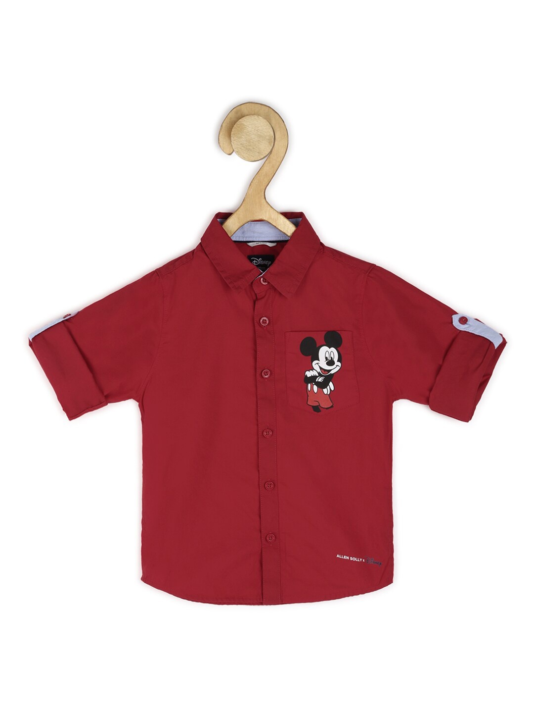 

Allen Solly Junior Boys Slim Fit Mickey Mouse Printed Casual Cotton Shirt, Red
