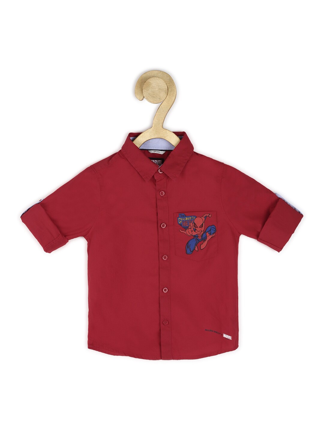 

Allen Solly Junior Boys Slim Fit Spider Man Printed Casual Cotton Shirt, Red