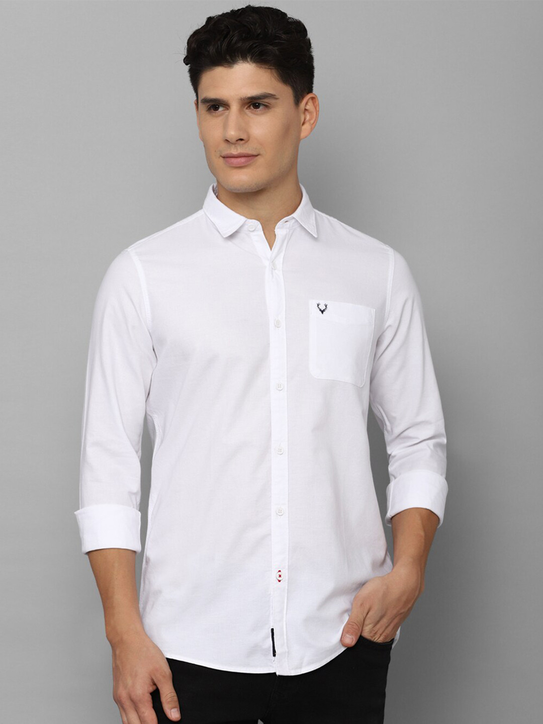 

Allen Solly Sport Men Plus Size Long Sleeves Pure Cotton Casual Shirt, White