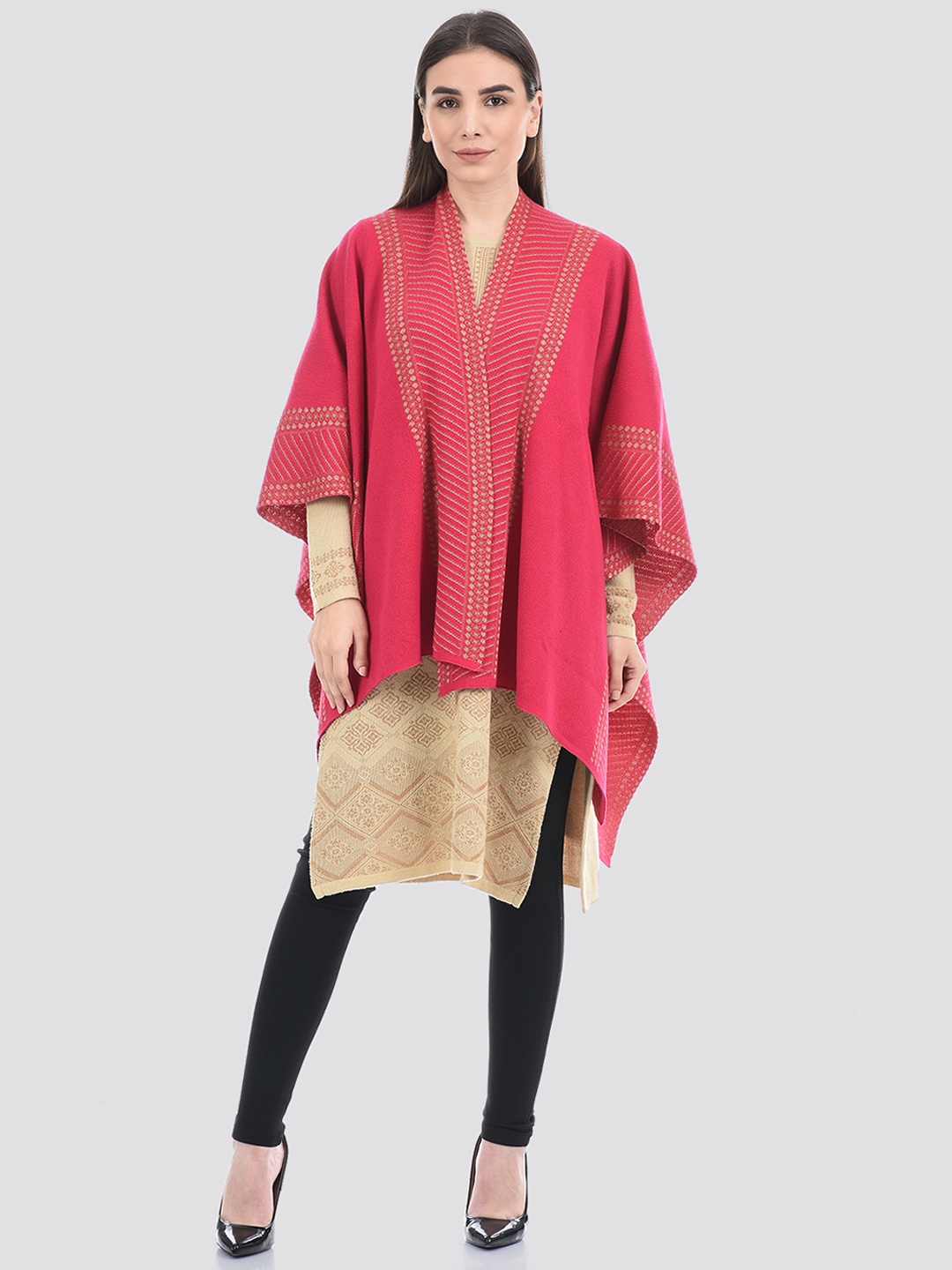 

American Eye Women Printed Shrug, Pink