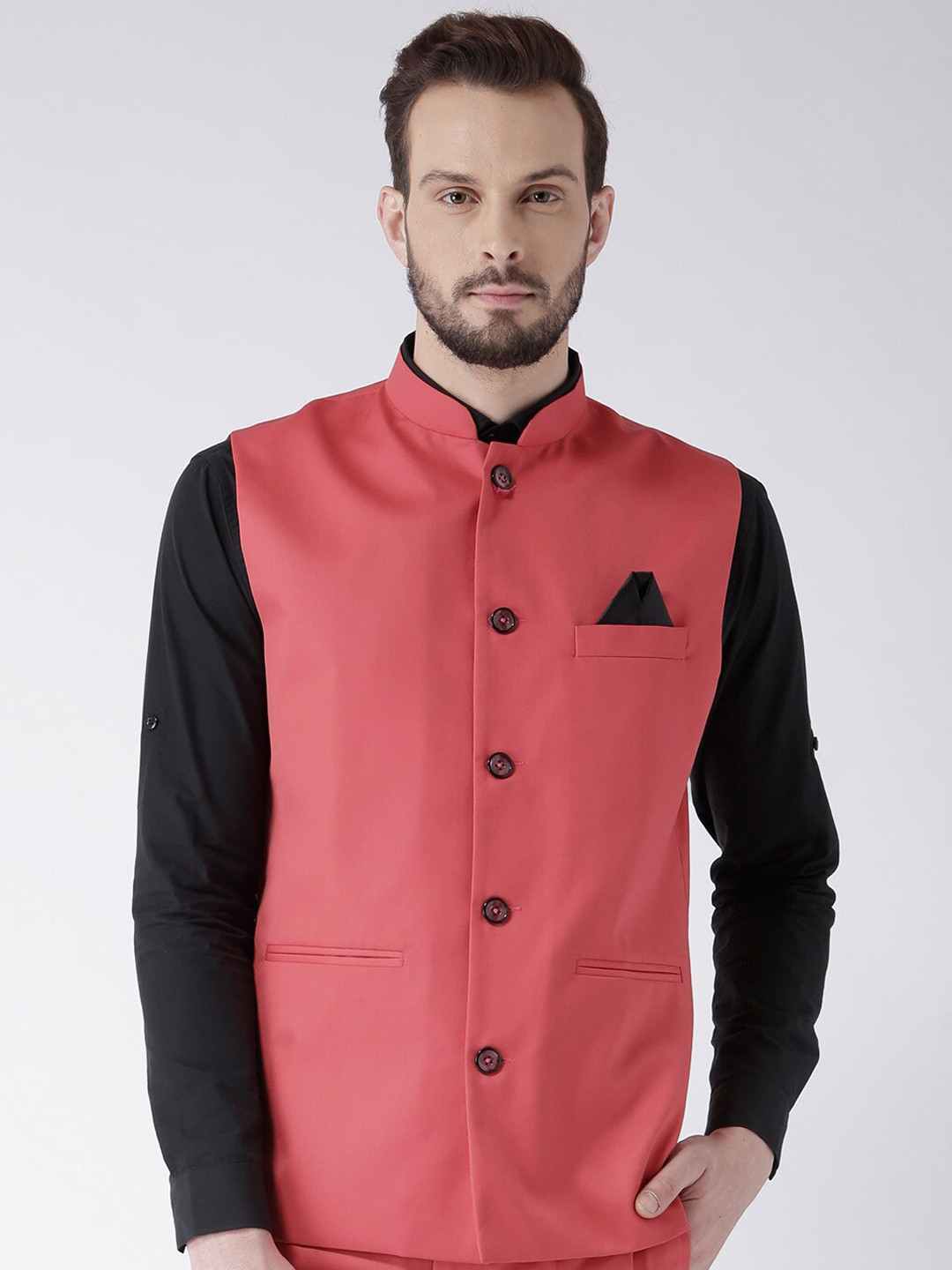 

hangup plus Men Formal Nehru Jacket, Red