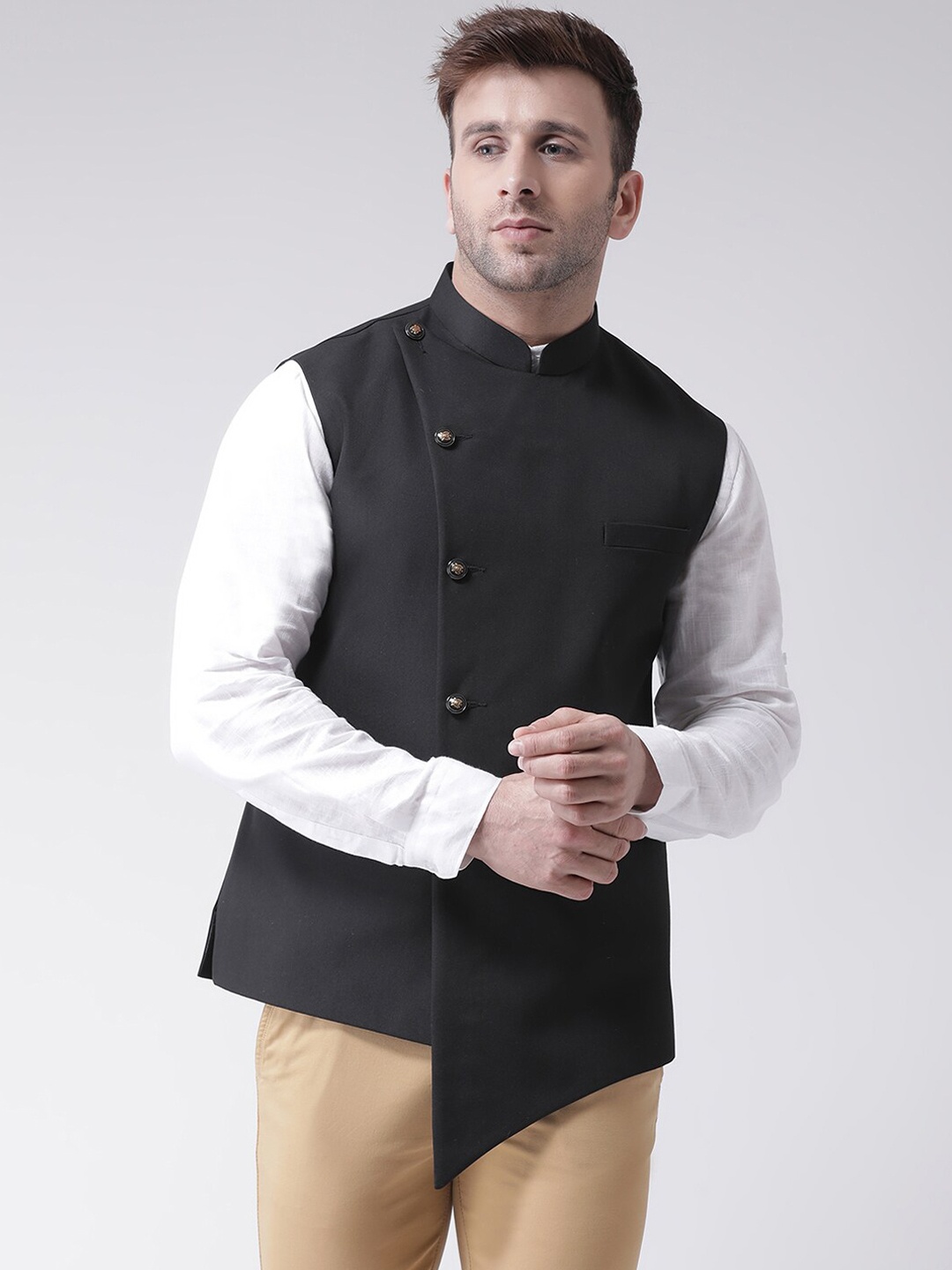 

hangup plus Men Formal Nehru Jackets, Black