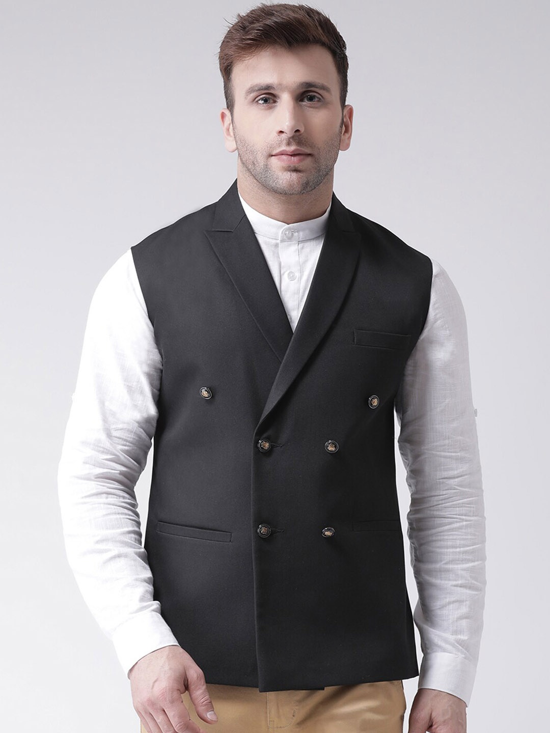 

hangup plus Men Formal Waist Coat, Black