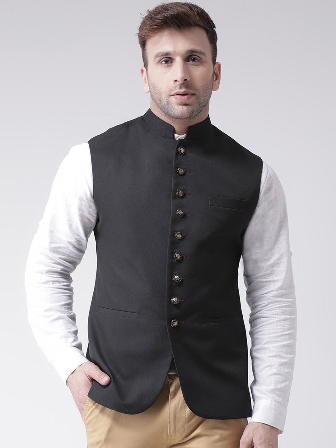 

hangup plus Men Nehru Jackets, Black