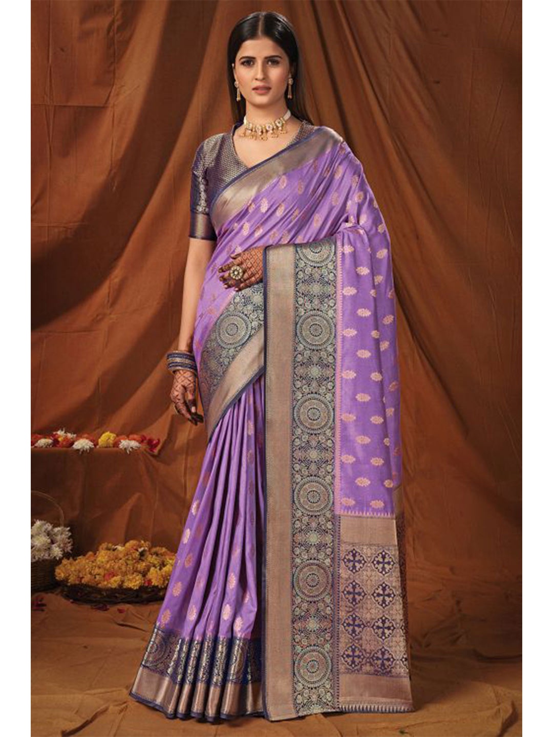 

KARAGIRI Woven Design Zari Saree, Purple