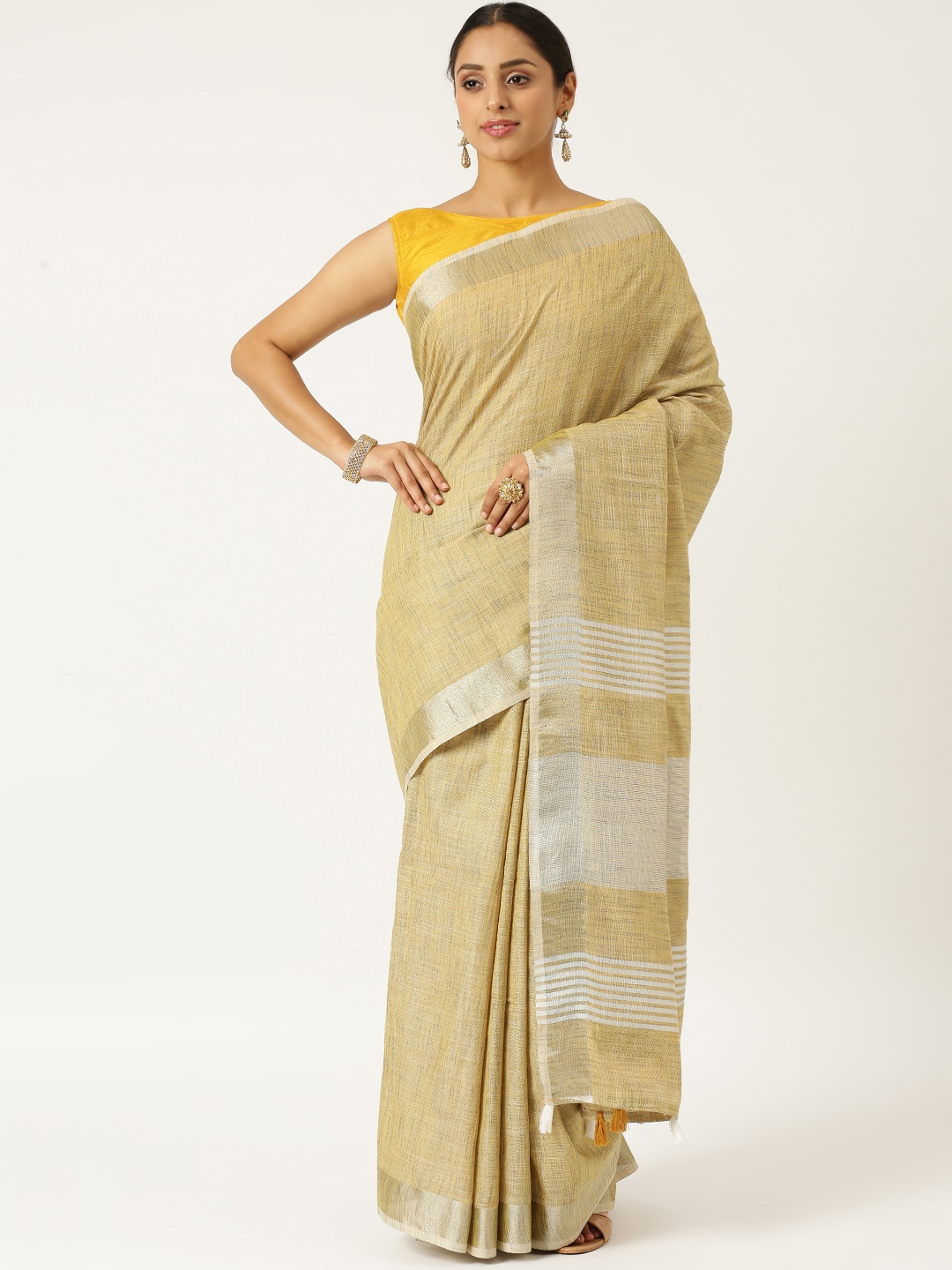 

KARAGIRI Zari Saree, Yellow