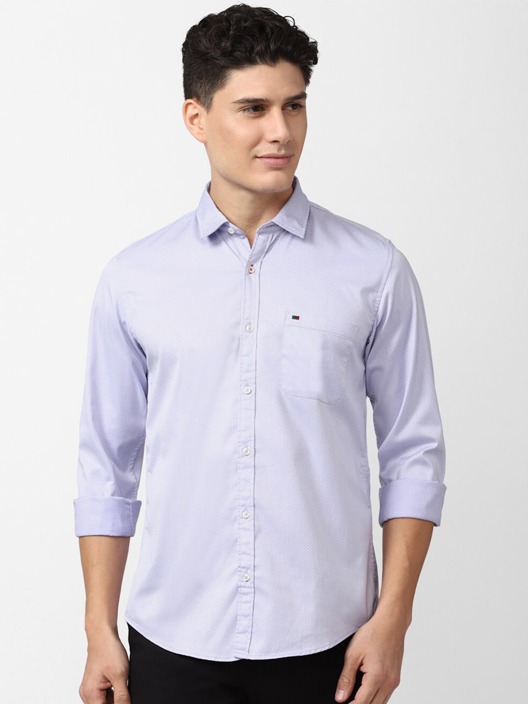 

Peter England Casuals Men Slim Fit Casual Shirt, Lavender