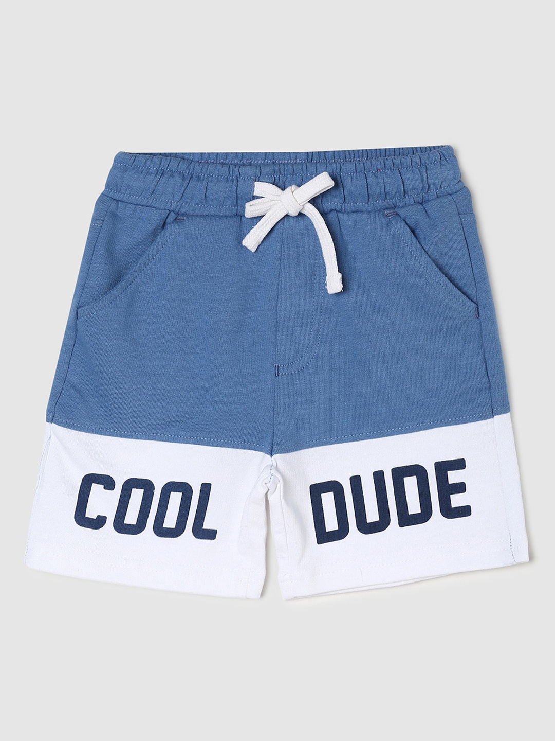 

max Boys Colourblocked Pure Cotton Shorts, Blue