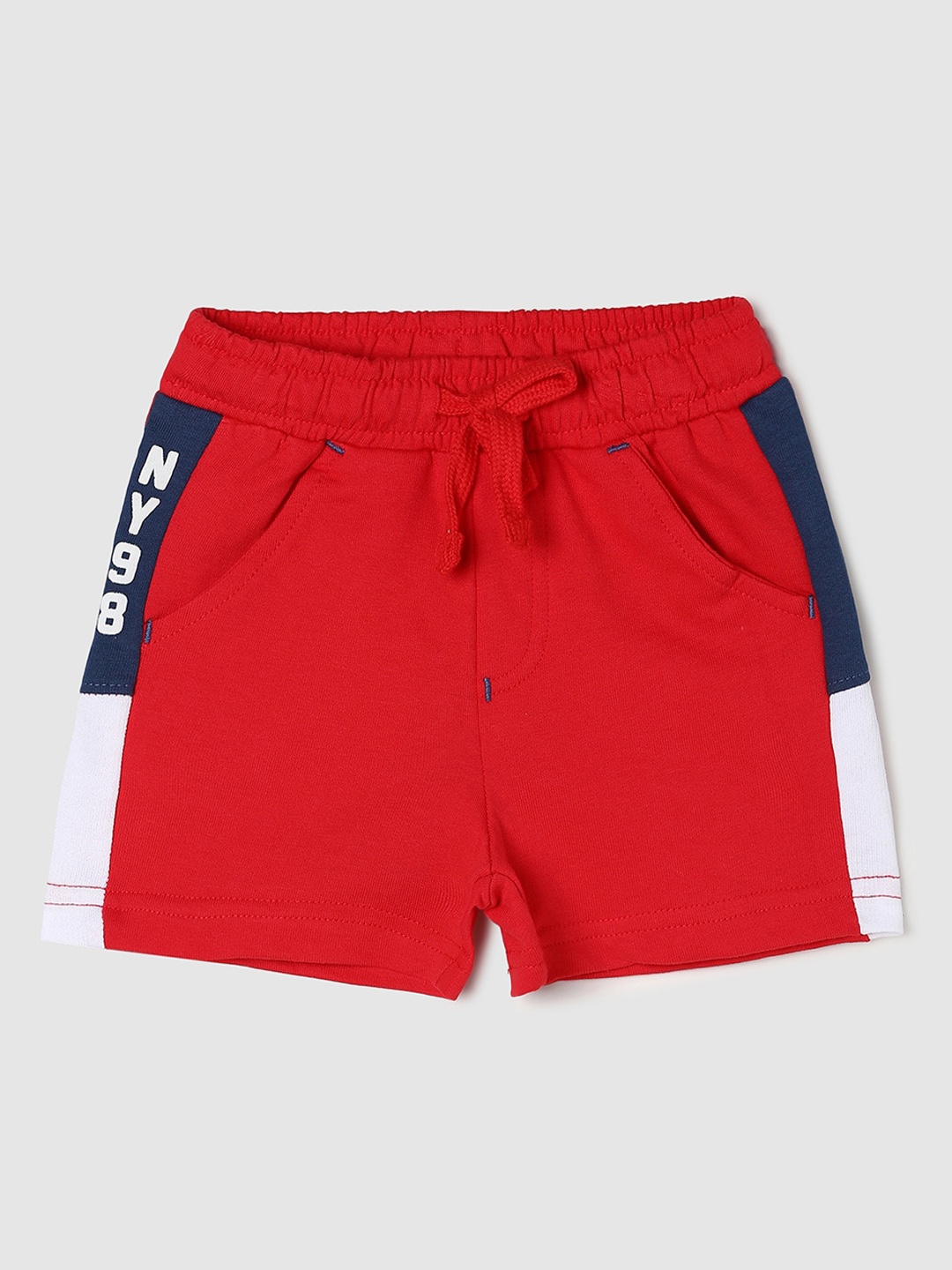 

max Boys Mid Rise Regular Fit Knee Length Pure Cotton Shorts, Red