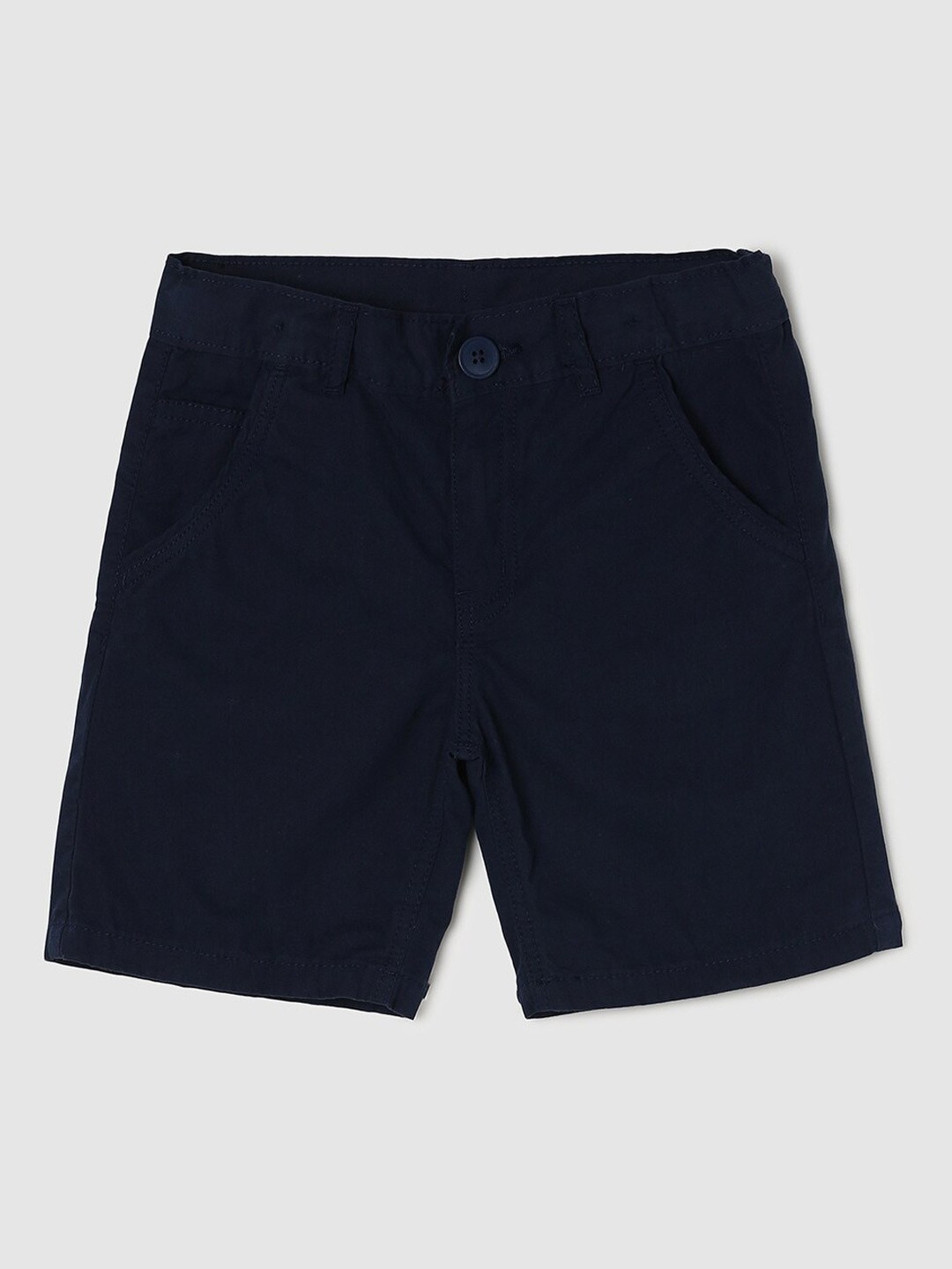 

max Boys Mid Rise Regular Fit Knee Length Pure Cotton Shorts, Grey