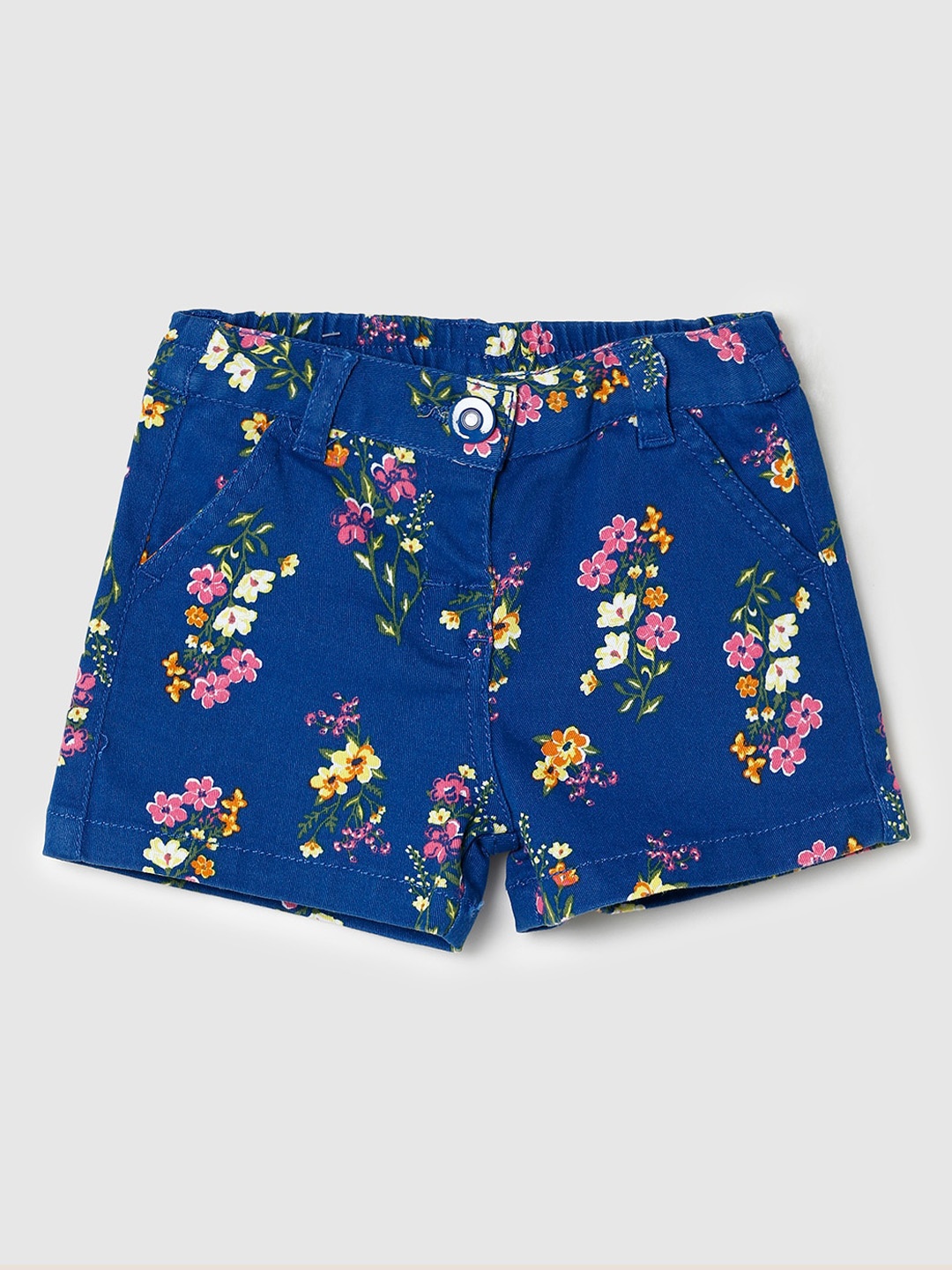 

max Girls Floral Printed Cotton Hot Pants Shorts, Blue