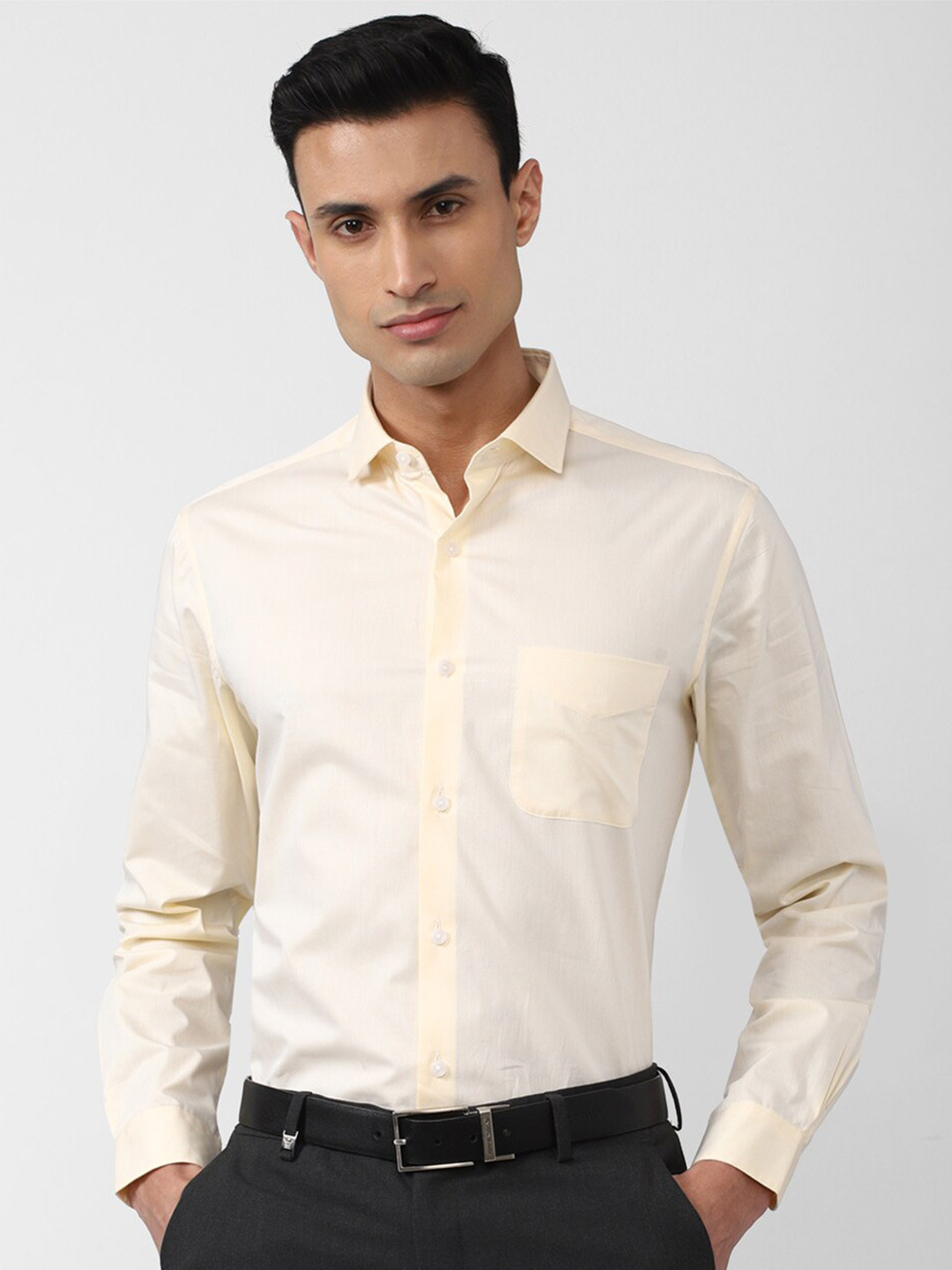 

Peter England Elite Men Formal Cotton Shirt, Cream