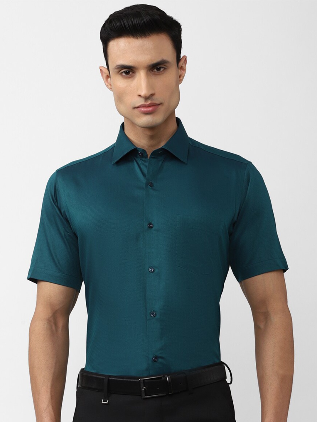 

Van Heusen Men Long Sleeves Pure Cotton Formal Shirt, Teal