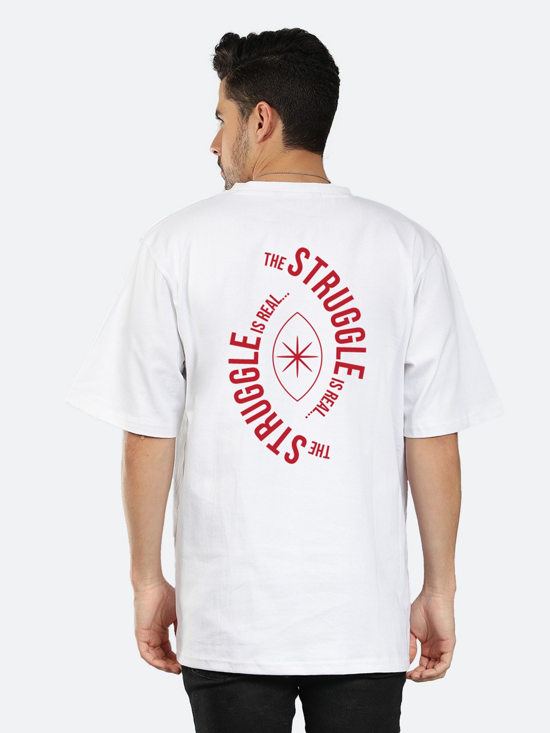 

Mad Over Print Men Typography Loose T-shirt, White