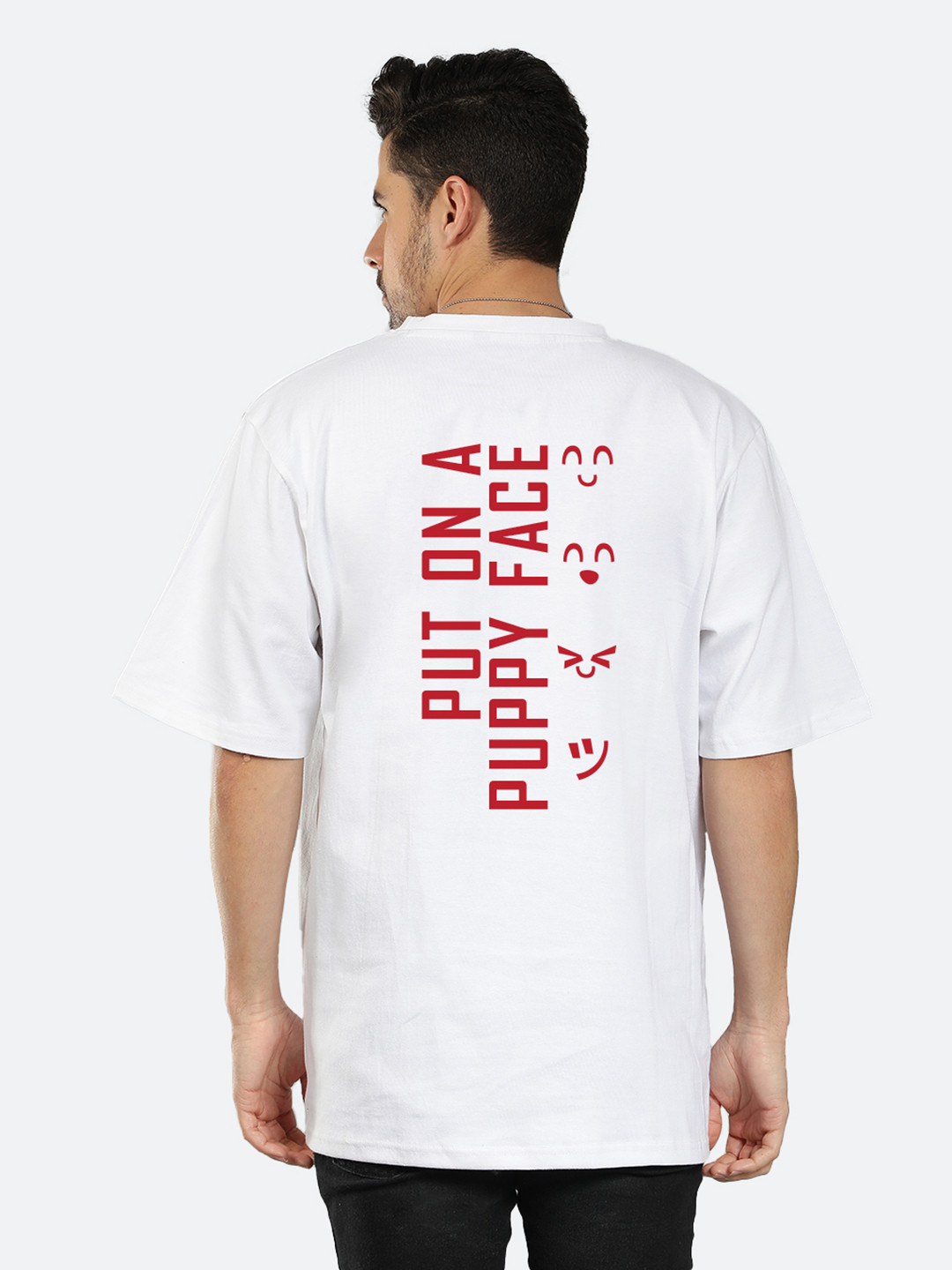 

Mad Over Print Men Typography Printed Cotton T-shirt, White