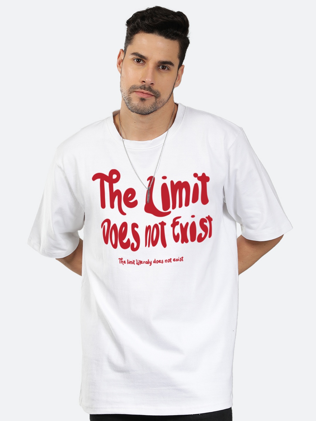 

Mad Over Print Men Typography Printed Loose Cotton T-shirt, White