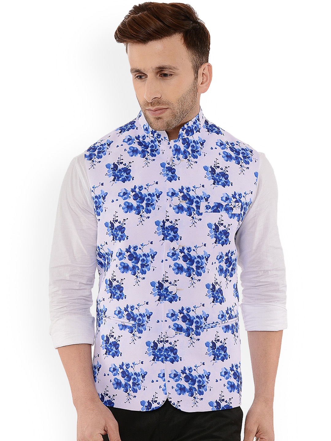 

hangup trend Men Printed Nehru Jackets, White