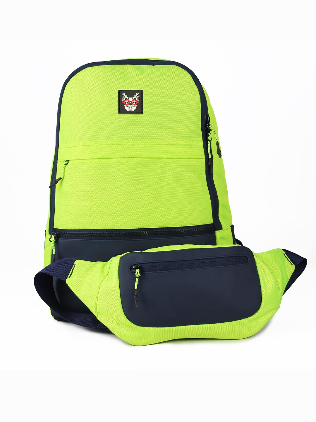 

MADBRAG Colourblocked Backpack, Lime green