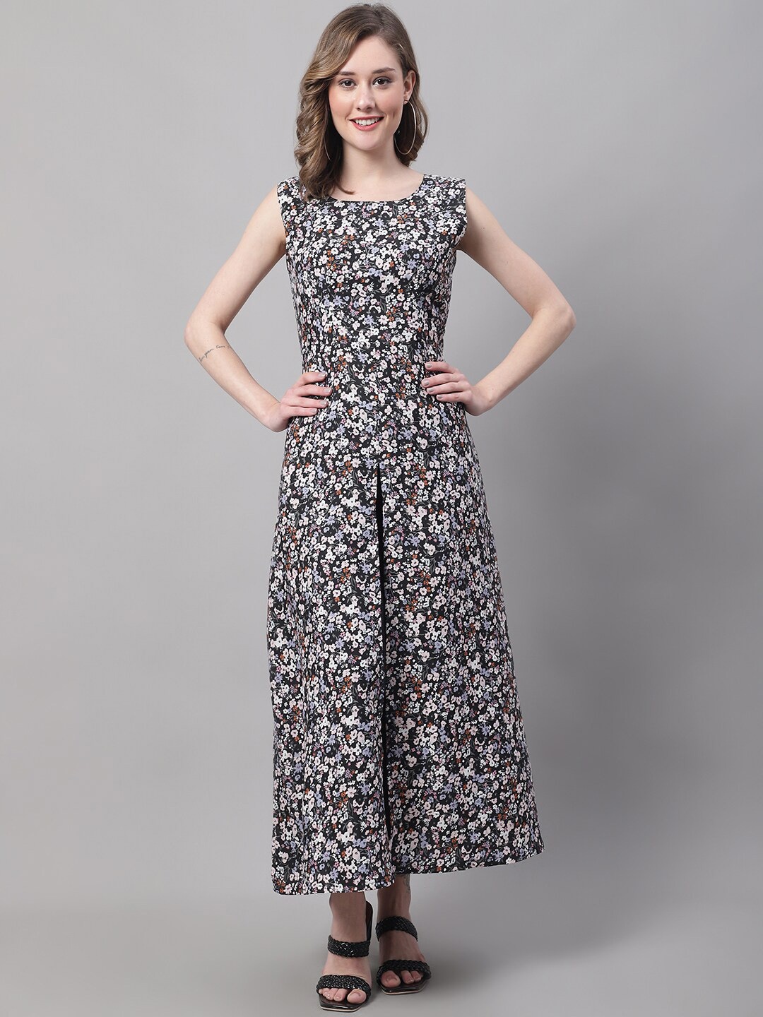 

NoBarr Floral Printed A-Line Dress, Grey
