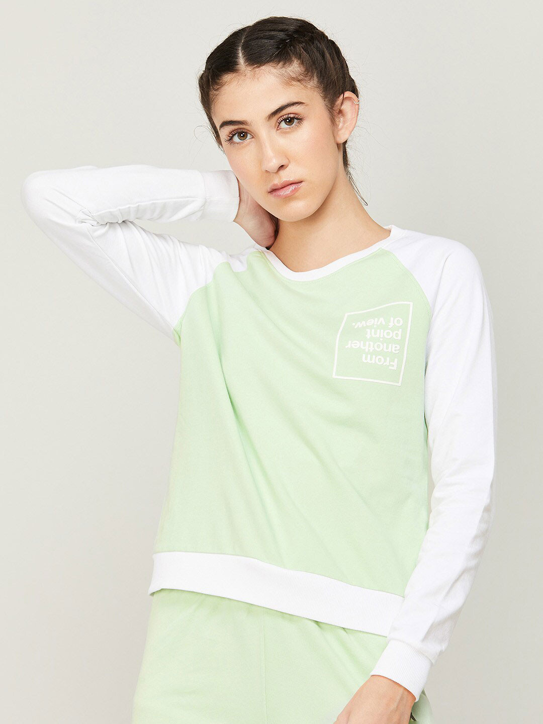 

Kappa Women Printed Round Neck Cotton Sweatshirt, Green