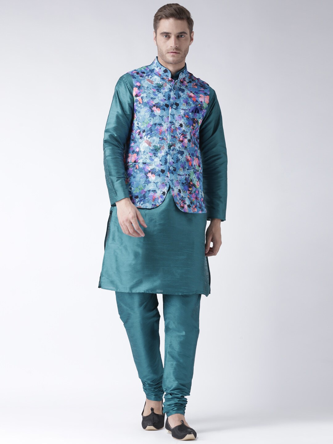 

hangup trend Men Kurta with Churidar, Teal