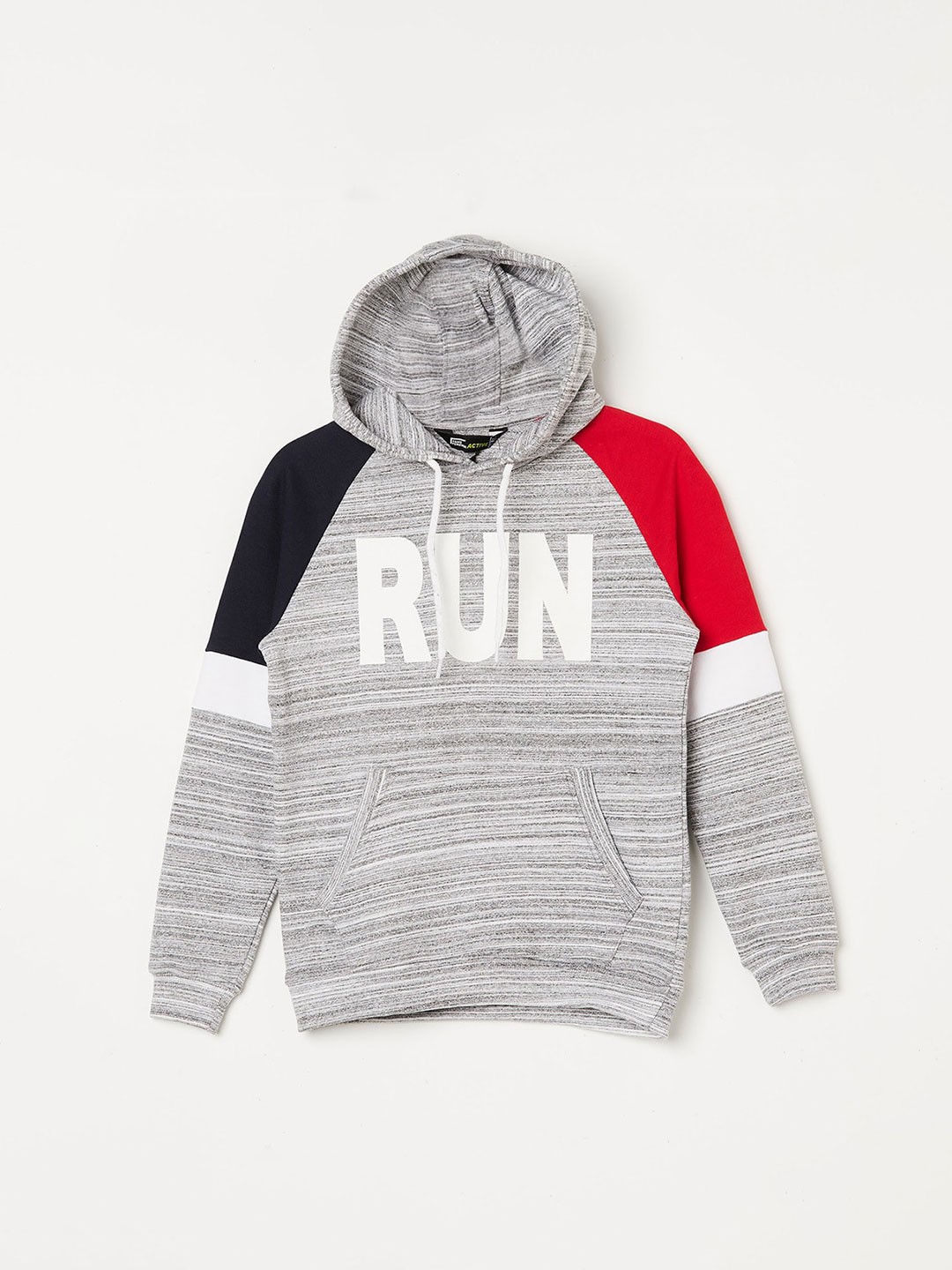 

Fame Forever by Lifestyle Boys Colourblocked Hooded Cotton Sweatshirt, Grey