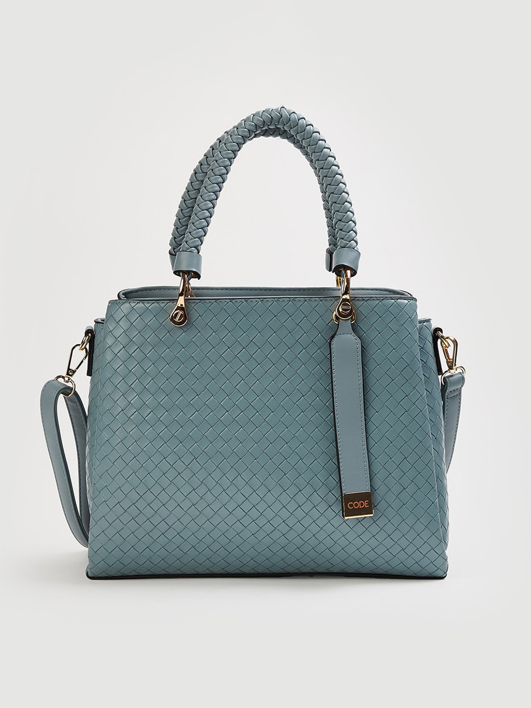 

CODE by Lifestyle Textured Structured Handheld Bag, Blue