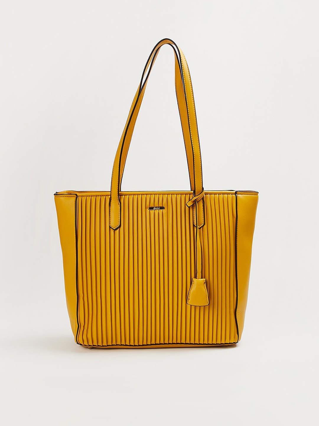 

Ginger by Lifestyle Striped Structured Shoulder Bag, Mustard