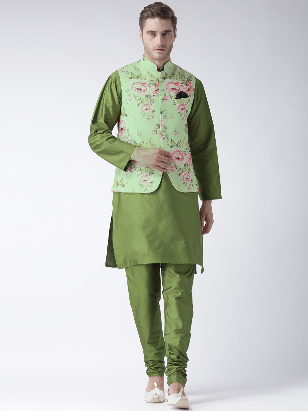 

Hangup Men Kurta with Churidar, Green