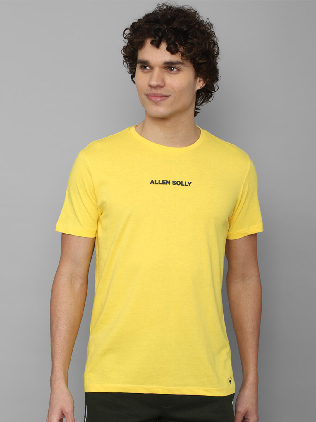 

Allen Solly Men Pure Cotton T-shirt, Yellow