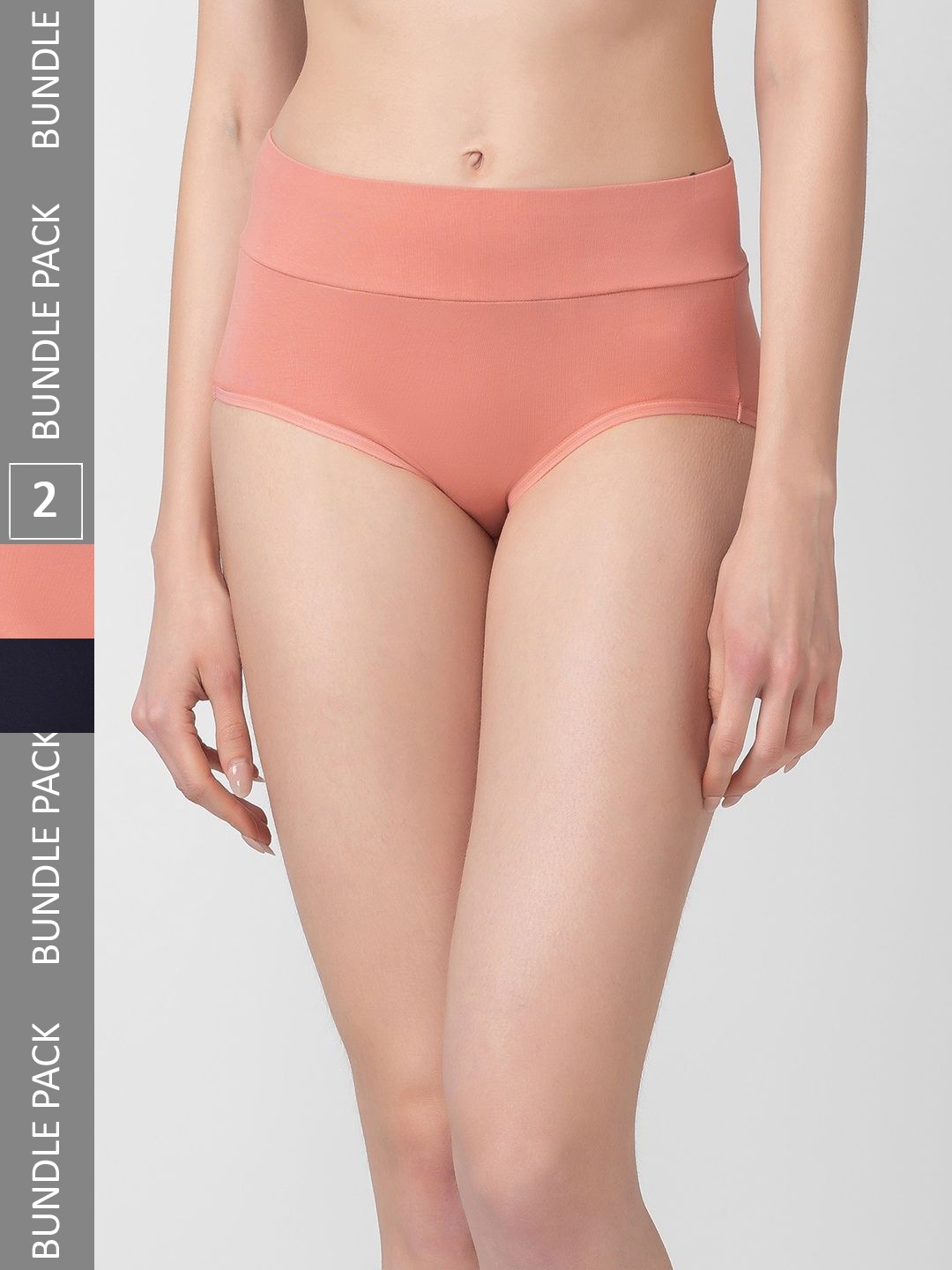 

Candyskin Women Pack Of 2 Anti Bacterial Hipster Briefs, Navy blue