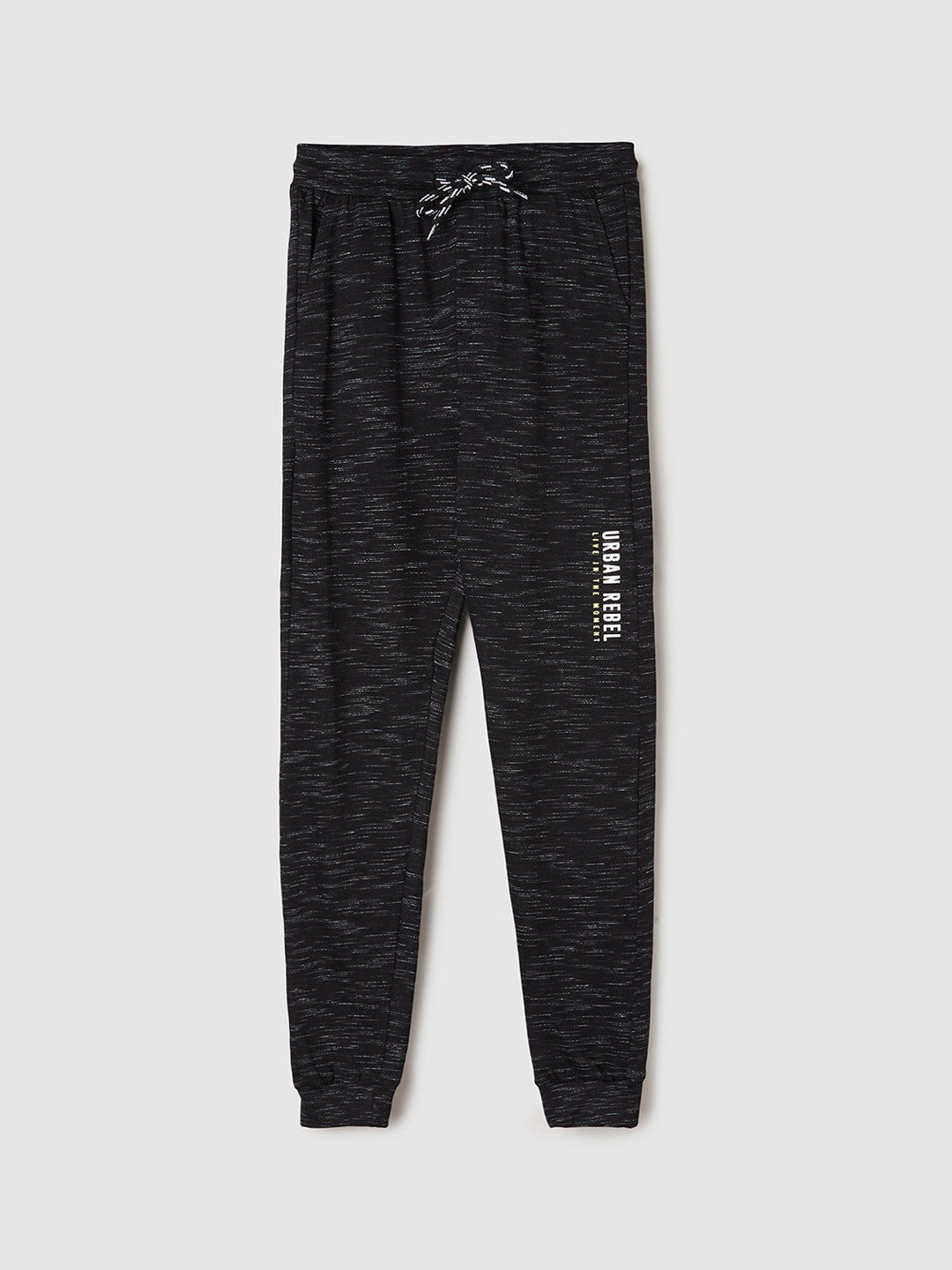 

max Boys Self-Design Pure Cotton Joggers, Black