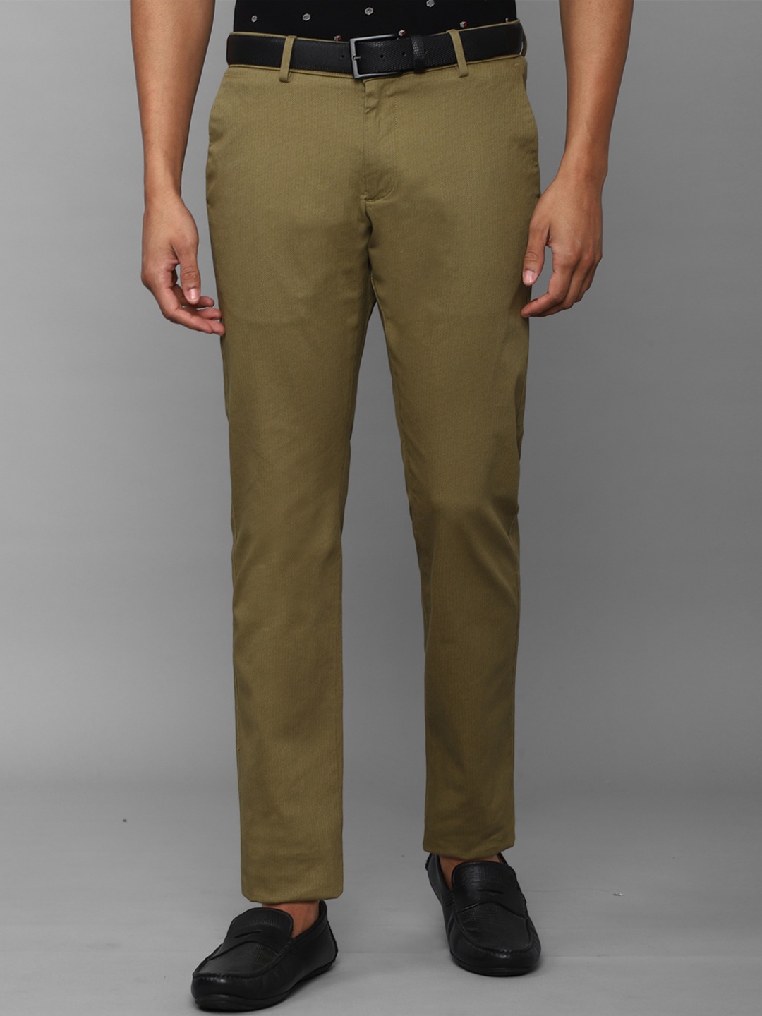 

Allen Solly Men Slim Fit Trousers, Olive