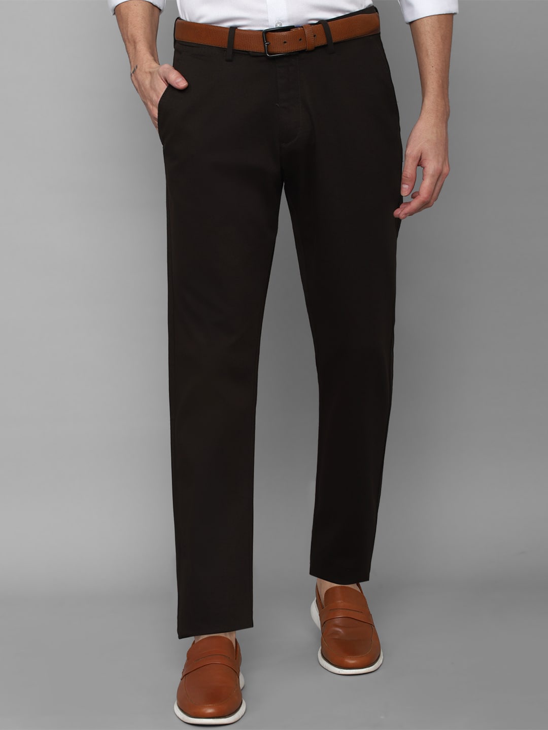 

Allen Solly Men Cotton Regular Fit Trousers, Black