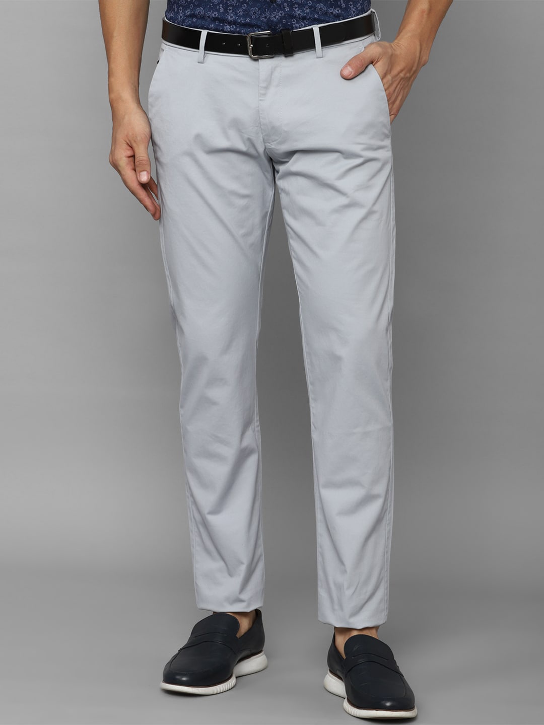 

Allen Solly Men Mid Rise Slim Fit Cotton Chinos Trousers, Grey