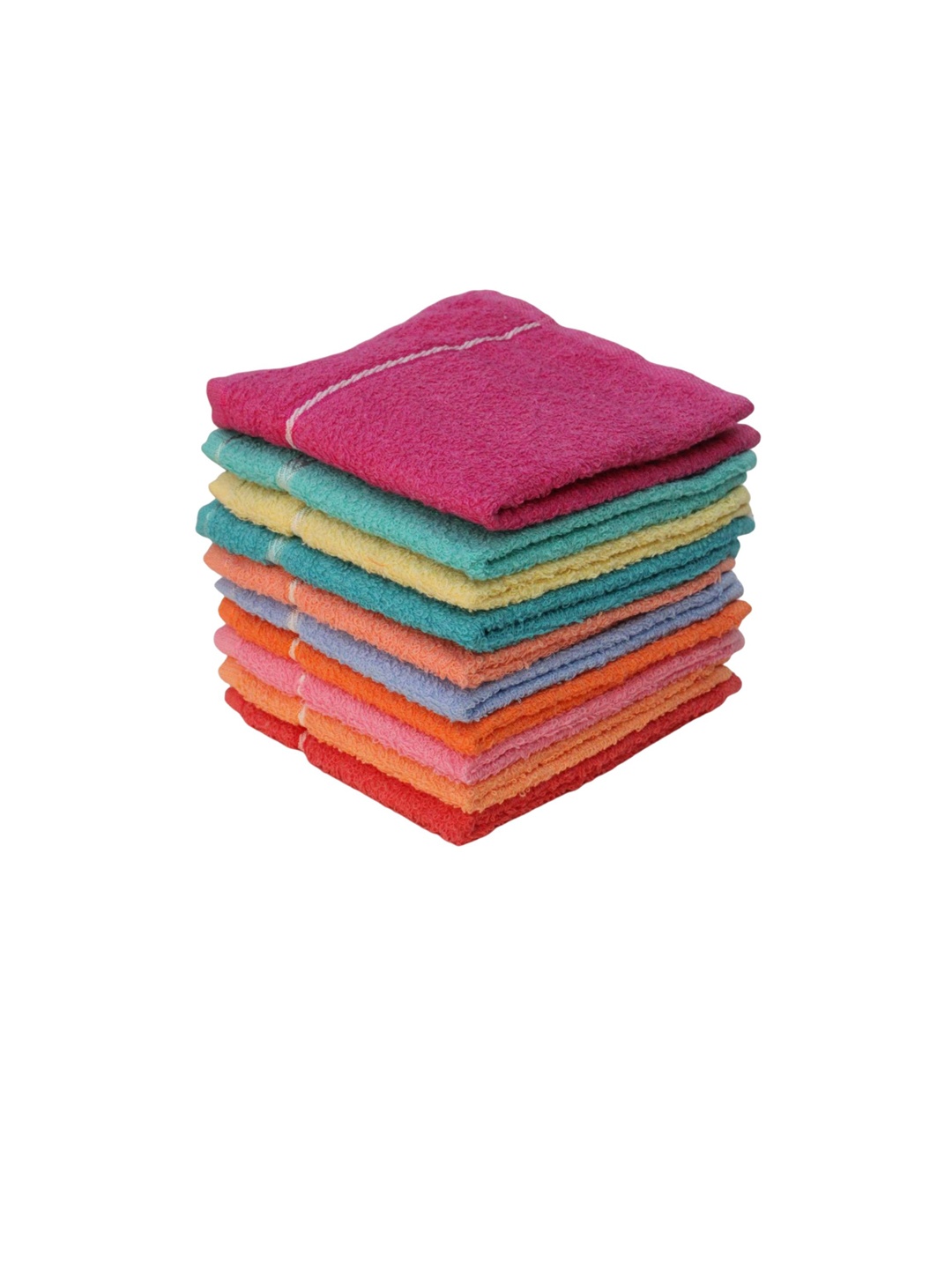 

Lushomes Set Of 10 300 GSM Cotton Face Towels, Pink