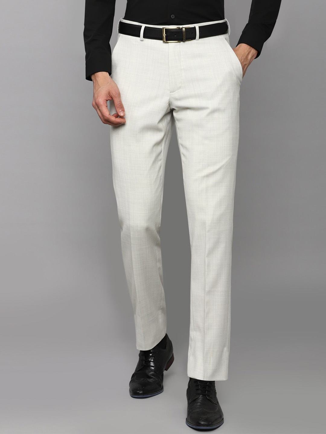 

Luxure by Louis Philippe Men Slim Fit Formal Trousers, Grey